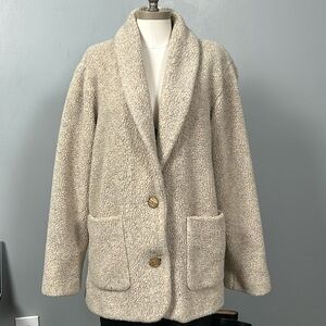 Kristen Blake Beige Fleece Sherpa jacket size L vintage